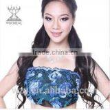 Mesh Embroidered belly dance wear, tube top