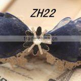Blue Chiffon Ribbon Hair Clip Hair Accessories Hair Bow Embellishments Wholesale thumbnail-1