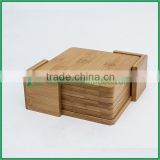 Set pack of 7 square wood texture Bamboo drink cup coaster