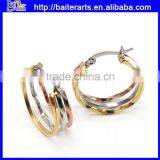 Supplier Fashion 316L Stainless Steel White And Yellow Gold Earrings thumbnail-1