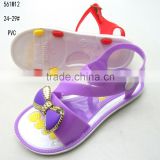 2016 Girls PVC purple jelly sandals with bow