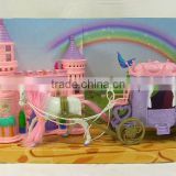 plastic carriage & castle toy