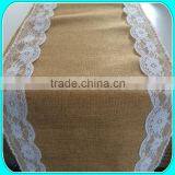 Burlap Table Runner With Lace Edge thumbnail-2