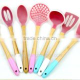 bamboo silicone kitchen utensils sets