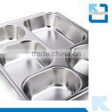 5 Grids Stainless Steel Snack Plate & Fast Food Tray thumbnail-2