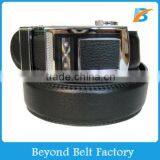 Beyond Men's Formal Black Second Layer Real Leather Ratchet Dress Belt With Slider Buckle thumbnail-1