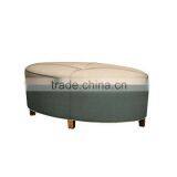 Oval Shape Design Wood Carved Wooden Ottoman YO7011 thumbnail-1