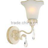 mass production outdoor decor wall sconce with crystal drop with uplight glass lamp shade