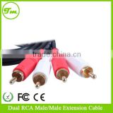 3 FT Dual Male Plugs RCA Cable Stereo Audio Patch Cord