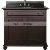 Cherry Red Traditional Solid Wooden Bathroom Vanity With Marble Top thumbnail-2