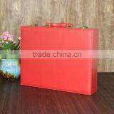 Chinese Factories Wholesale Custom High-grade PU Leather Gift Box, Red Beautiful Display Box