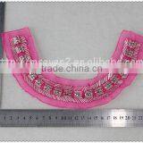 2016 New Design Handmade Red Net Fabric Beaded Collar, Crystal Tube Round Beads Collar thumbnail-2