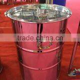 Stainless Steel Drum With Clamp Lid and With Folding Handle on Both Side thumbnail-1