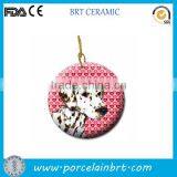 Creative Printing Design Round Ceramic Animal Hanging Ornament thumbnail-1