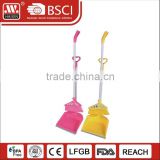 Factory high quality new design cheap price plastic cleaning tool broom and dustpan with long handle