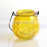 Halloween Theme Pumpkin Glass Candle Holder With Handle thumbnail-4