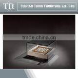 High Quality Glass Top Natural Marble Small Square Coffee Corner Table thumbnail-1