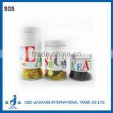 Practical Cylinder Glass Honey Letter Jar With Metal Decal Coating TP12104 thumbnail-1