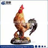 Life like rooster chicken statue resin cock animal garden sculpture
