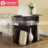 Living Room Wood Sofa Side Table Mdf Home Furniture Bookcase Book Display Multifunction Wood Corner Bookshelf thumbnail-2