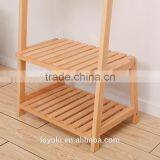 Solid Beech Wood Coat Rack Hat Purse Display Stand With Shoe Bench Entry Way Coat Rack thumbnail-4