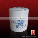 Round Design High Quality Hand Painted Flowers Coffin in Funeral Supplies for Decoration thumbnail-1