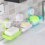 Vacuum Suction Cup Kitchen and Bathroom Plastic Single Layer Shelf/holder/soap Frame thumbnail-1