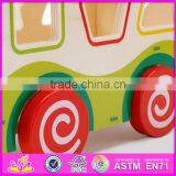 2017 New Design Pull String Wooden Bus Toys for Toddlers W05C080 thumbnail-5