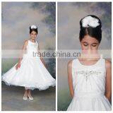 Fashion White Strap Satin Party Baby Girl Wedding Dress thumbnail-1