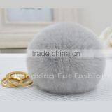 CX-R-09 Genuine Rex Rabbit Fur Keychain - BLACK thumbnail-2