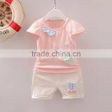 Soft Cotton Children Clothing Set Cute Cat Banner Top Clothes Match Cat Ears Shorts thumbnail-3