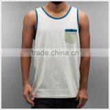 Street Casual Wear Vest Comfortable Mens Custom Tank Top With Pocket thumbnail-1