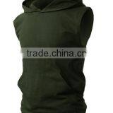OEM New Design Cotton Plain Mens Custom Sleeveless Hoodie With Pocket thumbnail-5