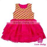 Summer 1 Year Infant Clothes Hot Pink Sleeveless Design Birthday Princess Baby Girl PomPom Tutu Dress thumbnail-1