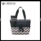 Cute Zig Zag Stripe Quilted Baby Diaper Bag thumbnail-2