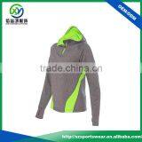 OEM Contrast Color 1/4 Zipper Women Pullover Sweatshirt With Hood thumbnail-2