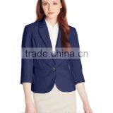 Women's Petite One Button Linen Lapel Look Jacket/Blazer thumbnail-1
