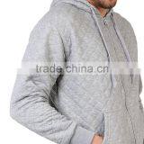 Mens Quilted Plain Hoodie Sweatshirt Winter Jacket thumbnail-1