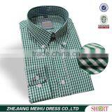 T/C Fabric Button Down Green Check Men's Shirts thumbnail-1