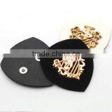 Black/white PU Leather Label With Metal Alloy Logo Jeans/jacket Leather Patches PLB-015 thumbnail-4