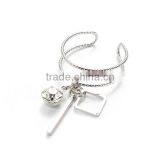 Open Rings Silver Tone Rhombus Rectangle Clear Rhinestone thumbnail-1