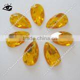 Flat Back Tear Drop 17x28mm Lt Topaz Gold Color Sew on Stone Acrylic Rhinestone for Clothing Shoes Wedding Dresses thumbnail-1