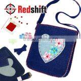 OEM Teaching Material Sewing Trendy Bag Denim Heart Bag thumbnail-1
