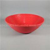 Red Solid Color Hammer Sand Finish Melamine Soup Serving Bowl thumbnail-1