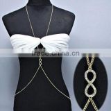Hot Fashion Infinity Body Chain Sexy Belly Waist Bikini Beach Harness Necklace Chain Body Jewelry
