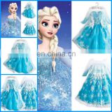 Baby Girls Cosplay Costume Congelados Fever Elsa Dress custom made elsa dress cosplay costume for party elsa frozen dress FC2011
