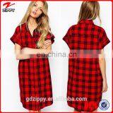2014 Latest Fashion Lady Shirt Dress/Plaid Shirt Dress/Women Long Shirt thumbnail-1