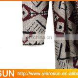 Acrylic Geometric Print Drape Long Knit Cardigan For Women thumbnail-5