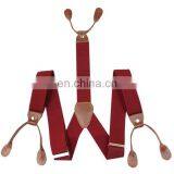 Stripe Color Braces Suspenders With Leather End Finish thumbnail-3