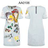 Light Wash Denim Skirt Fashion Lady Vintage thumbnail-2